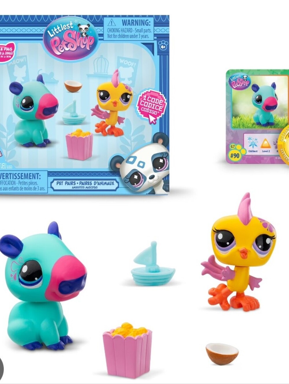 LPS Hippo & Yellow Pink-Accented Bird Playset